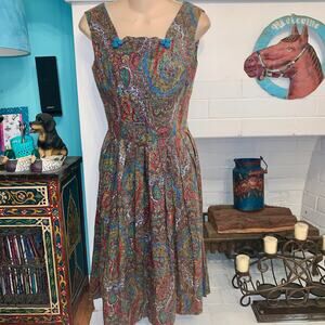 VINTAGE 50’s/60’s PAISLEY COTTON DRESS